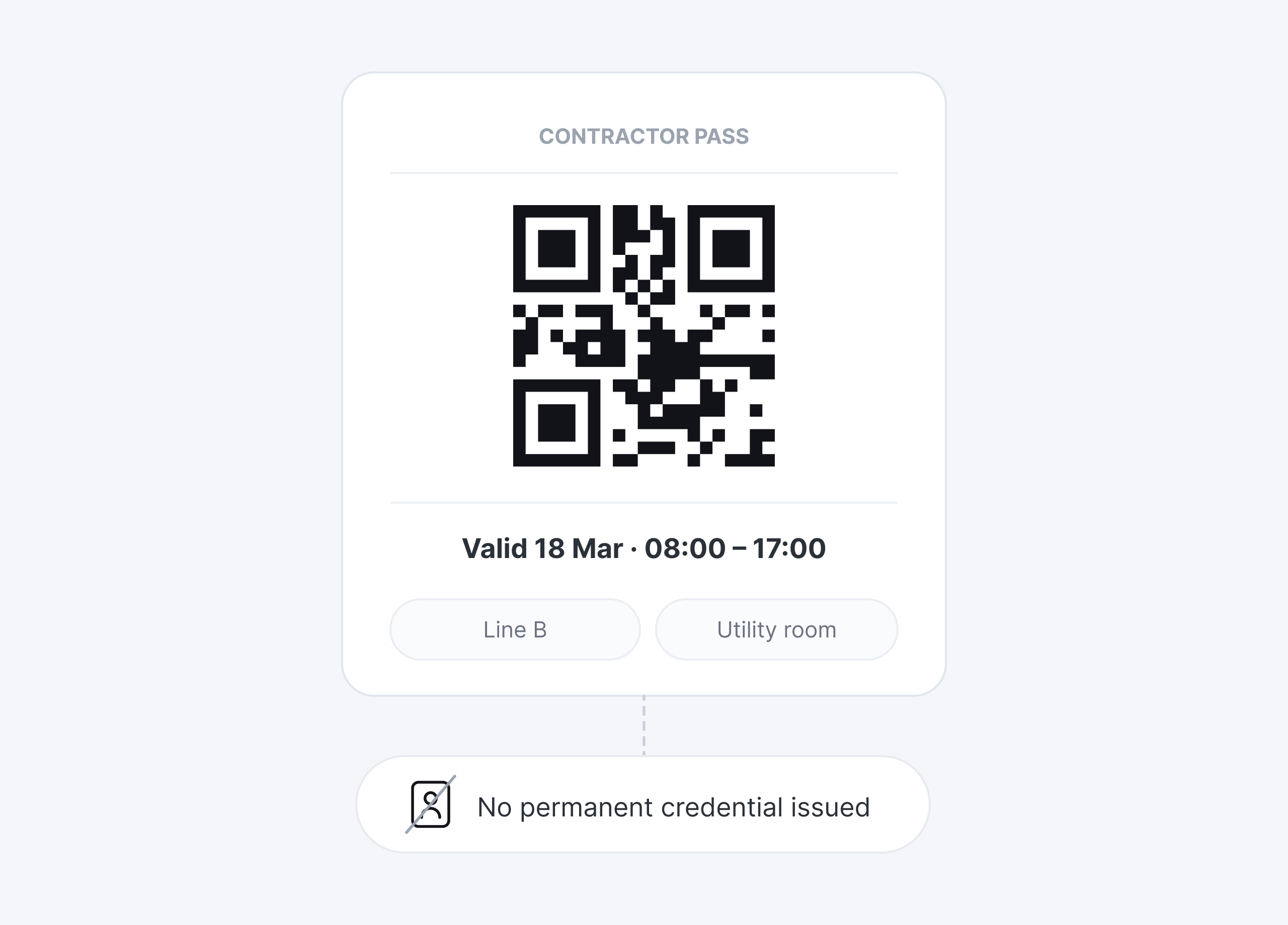 A contractor entering with a temporary QR key