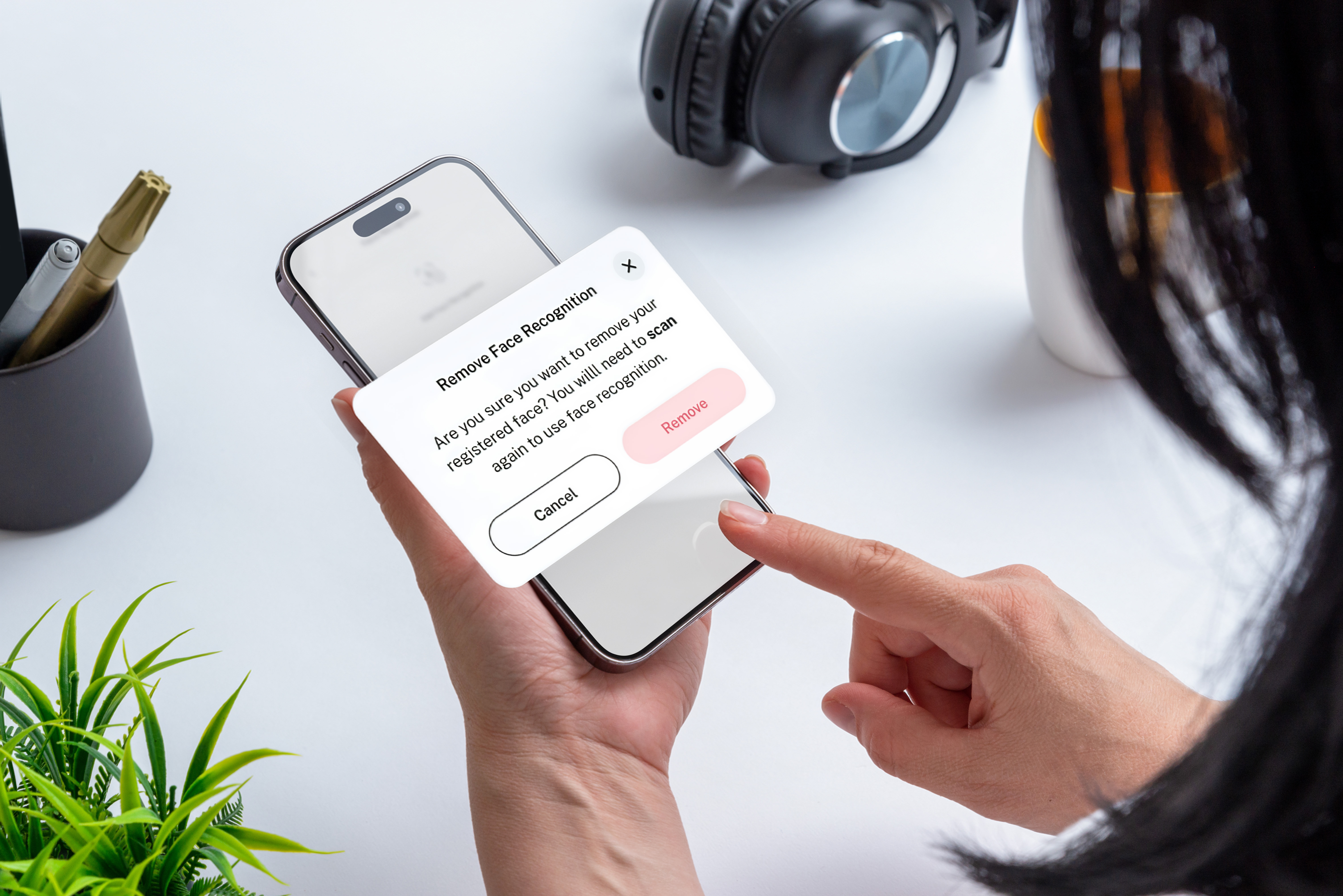 A smartphone where users control their own facial data