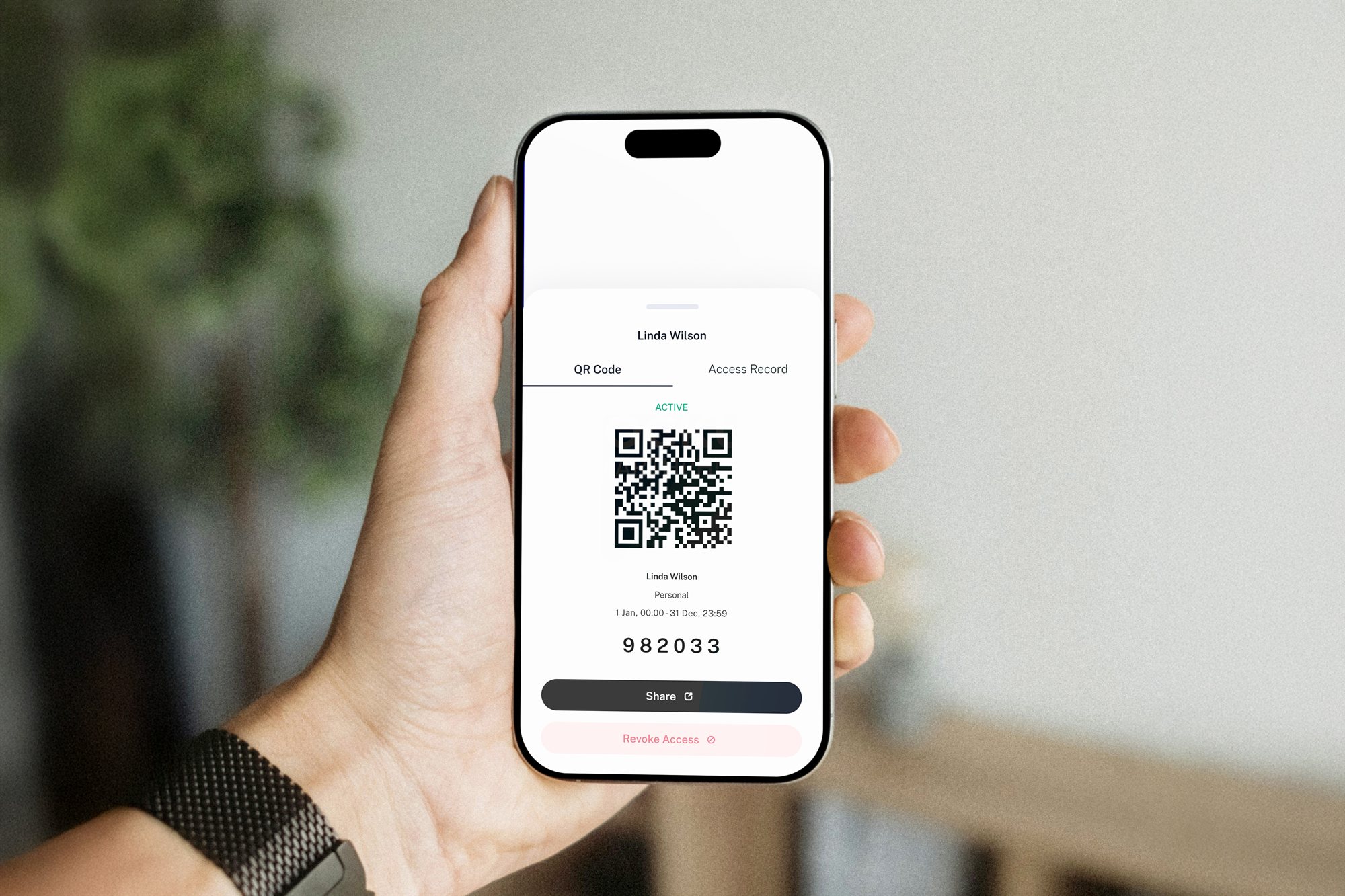 Registering a visitor with a Temporary Key