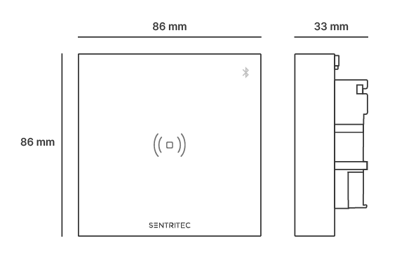 Access Core dimensions, 86 × 86 mm