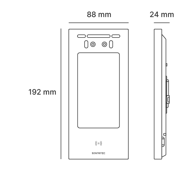 Face Core dimensions, 192 × 88 mm